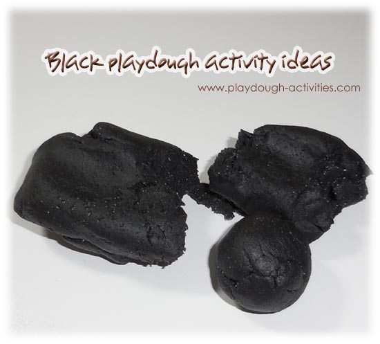 Activities using black playdough