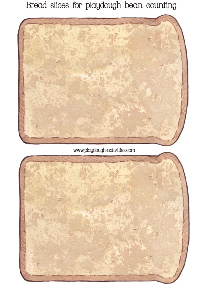 Slices of bread for playdough activities