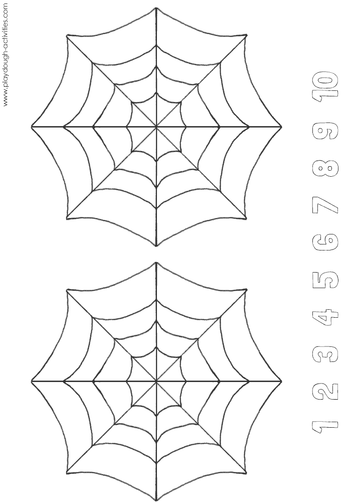 Spiderweb playdough mat for sharing and dividing activities