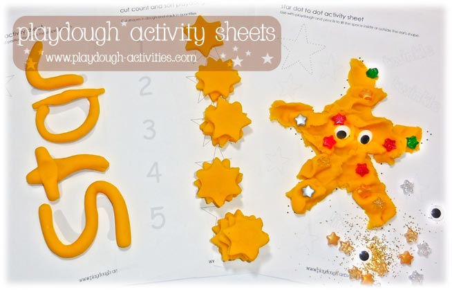 Prinatable playdough activity sheets to support young children's learning