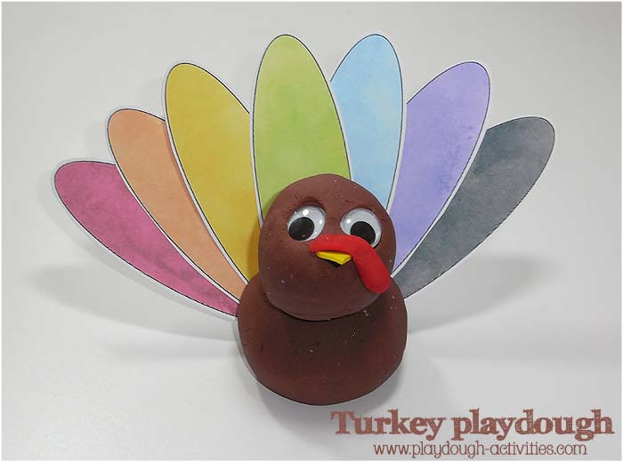 Turkey playdough activity and feather counting